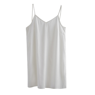 popchrio◆防走光吊带背心裙打底衫内搭V领连衣裙衬裙宽松睡裙女