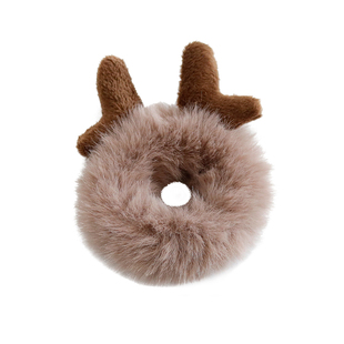 可爱秋冬毛绒发绳鹿角圣诞节头饰丸子头发圈皮筋韩国扎头发头绳女