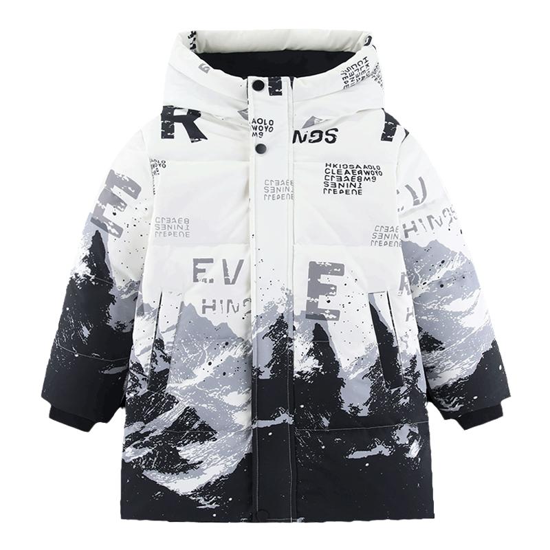 雪中飞中长款男童羽绒服加厚三防