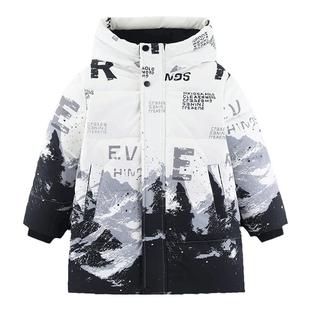 雪中飞童装男童羽绒服2025新款中大童极寒加厚女童三防中长款外套
