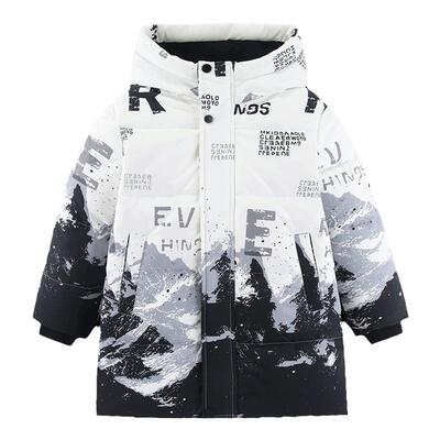 雪中飞中长款男童羽绒服加厚三防