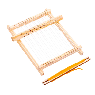 diy小型木质织布机儿童成人手工织布机幼儿园毛线编织材料包玩具