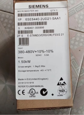 议价6SE6440-2UD21-5AA1西门子m440 1.5kW变频器6SE64402UD215AA1