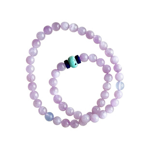 曦光里【紫气东来】好运/九紫离火天然双圈紫锂辉石绿松石手串链