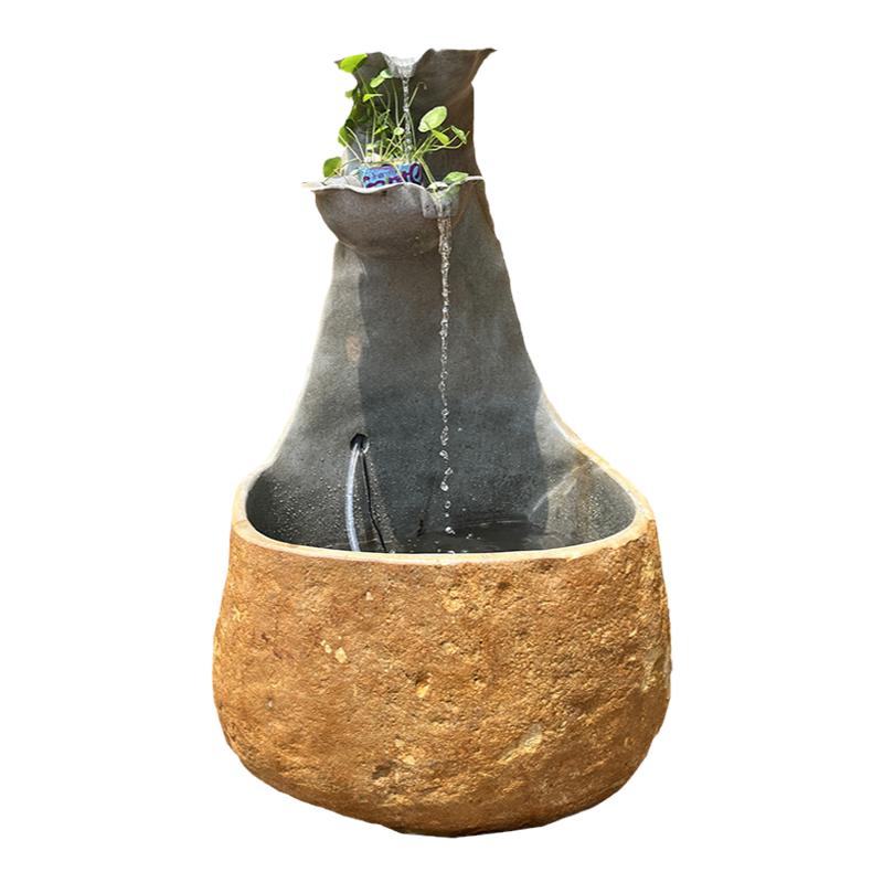 鱼缸荷花池门庭院水槽天然石头