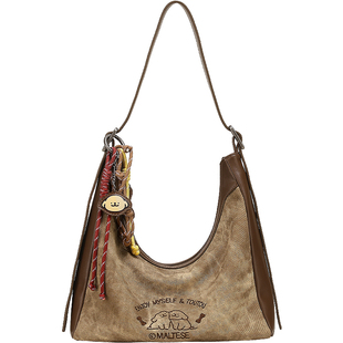 [正版联名]TOUTOU线条小狗大容量托特包复古废土风通勤百搭斜挎包