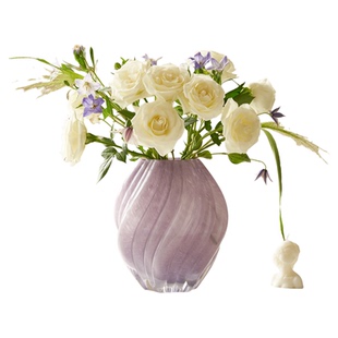 麦芽糖花瓶粉色螺旋不规则扭曲水培现代家居装饰品奶油色玻璃花瓶