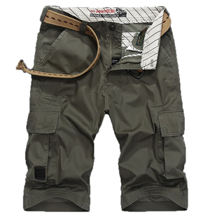 夏季工装短裤男纯棉超薄五分裤夏天大码直筒七分裤牛仔休闲中裤子