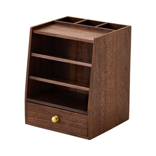 梳妆台桌面化妆品收纳盒实木口红唇釉粉饼化妆刷多层大容量置物架