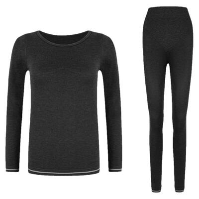 YPL长袖女简约德绒自热套装薄款