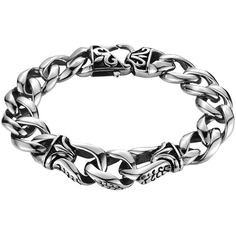 维京人钛钢手链男 韩版潮个性霸气 欧美复古男士手链学生潮人手饰