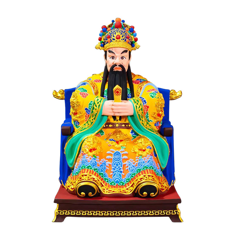 彩绘五爷铜像桌面摆件