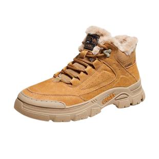 骆驼男鞋冬季加厚雪地靴加绒高帮马丁靴男款休闲运动东北保暖棉鞋