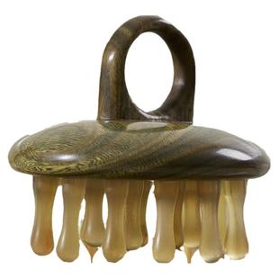 初心按摩梳天然檀木牛角梳头皮指环梳子头部经络梳洗头刷疏通神器