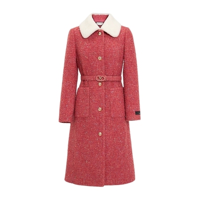 朗姿/MOJO AVENUE莫佐高级感香风羊毛大衣2024秋冬新款时尚优雅收