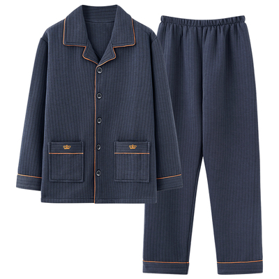 纯棉夹层大码男士家居服