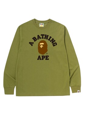 BAPE猿人字母印花长袖T恤