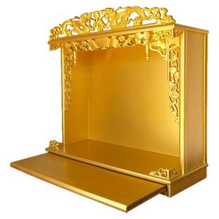 神龛壁挂吊柜佛台金色供桌关公祖先台实木家用财神像柜牌位供奉台