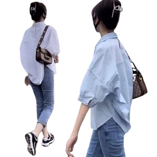 春秋季穿搭一整套2026年新款女装高级感白衬衫显瘦两件套装牛仔裤