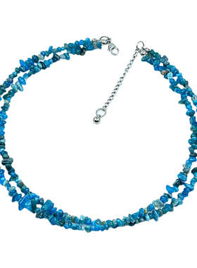 原创手作莱茵湖畔天然矿石项链