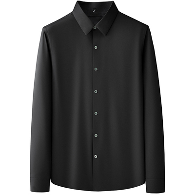 丝光抗皱免烫衬衫男长袖休闲商务