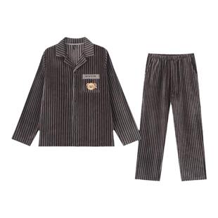 泰迪熊海岛绒男士睡衣冬季冬天牛奶绒薄绒情侣女珊瑚绒秋冬法兰绒