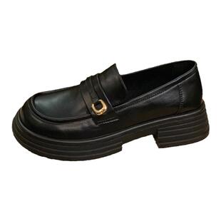 平底软底乐福鞋女2026年新款春季英伦风小皮鞋黑色jk鞋显脚小单鞋