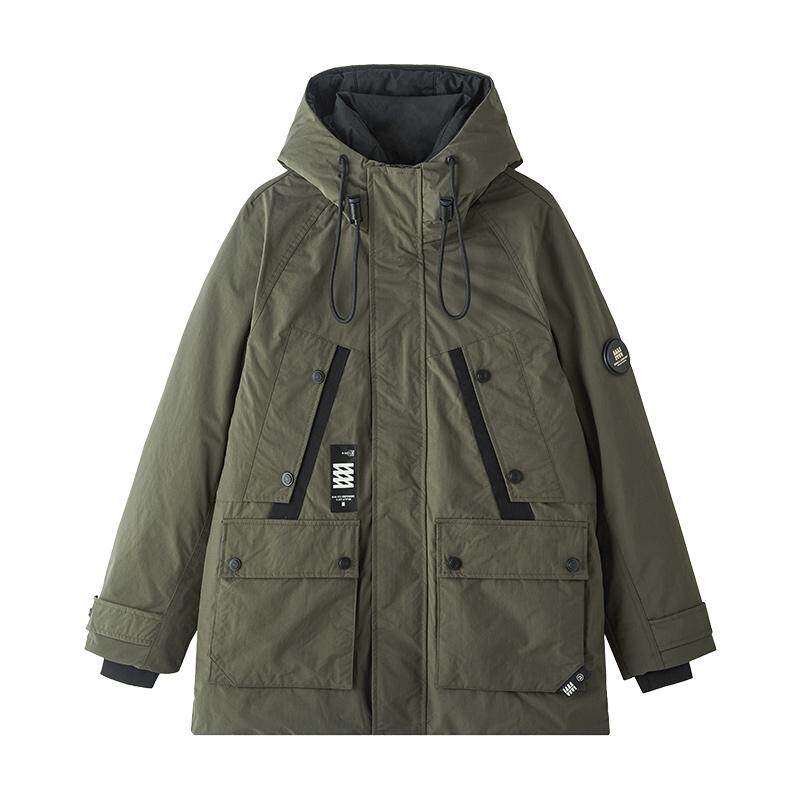 中和休闲男装宽松连帽羽绒服