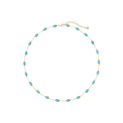 简约金色松石项链女款轻奢饰品