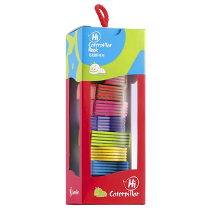 纸贵满堂0-3岁Mini Book 儿童迷你小小书创意穿绳形状颜色认知书 毛毛虫形状书 毛毛虫认知书淡淡香味书 迷你书创意玩具书