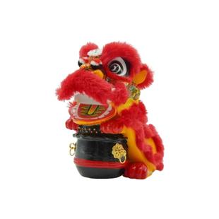 国潮佛山狮头舞狮醒狮狮鼓汽车车载车内中控装饰品小摆件招财摆件