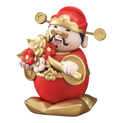 新年卡通有钱花财神爷落地摆件