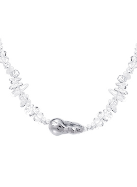 优娜柏丽不规则项链透明白色水晶轻奢高级感短款百搭碎石配饰品