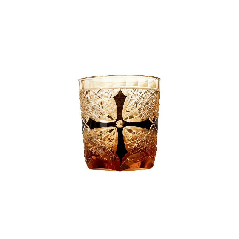 LUXOR黑色克罗心江户切子水晶杯
