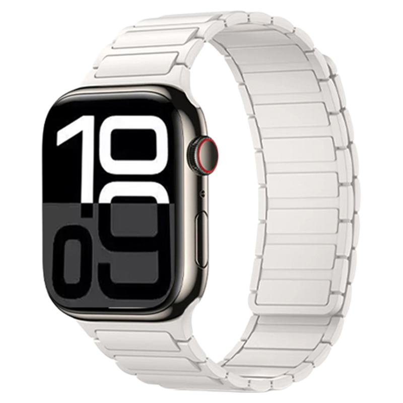 适用苹果iwatchS10手表带applewatch9表带磁吸回环硅胶S8运动ultra2透气s7双色创意6/5高级感男女SE夏款撞色