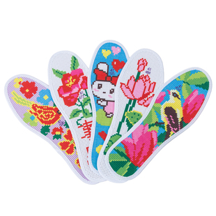 新款十字绣鞋垫手工刺绣半成品针孔印花鞋垫新款婚庆男女款带针线