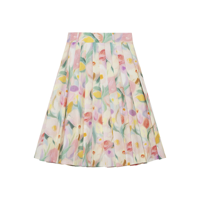 碎花百褶裙半身裙yawhat