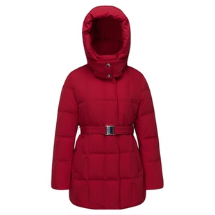 波司登25新款羽绒服女商务可脱卸帽中款品质直充收腰显瘦90鹅绒