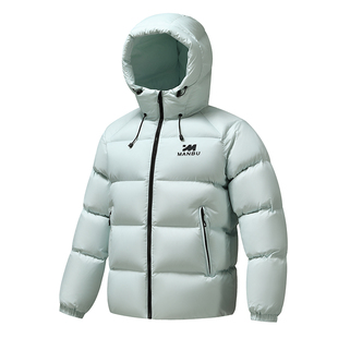 鸭鸭漫步情侣羽绒服男女同款2025年冬季新品百搭短款连帽加厚外套