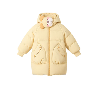 鸭鸭儿童长款羽绒服2025年冬季新款连帽男女小童加厚保暖童装外套