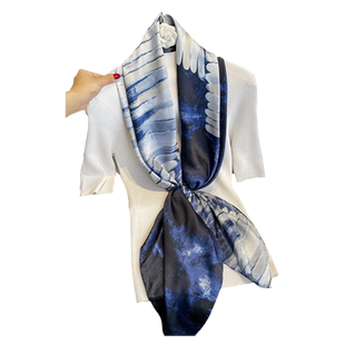 大号方巾小丝巾女纱巾四方形搭配衬衫妈妈薄围巾防晒披肩外搭110