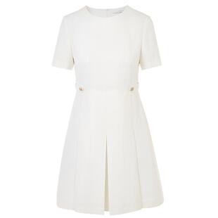 [朗姿奥莱]朗姿气质高级感黑色白色连衣裙夏季裙子法式复古小黑裙