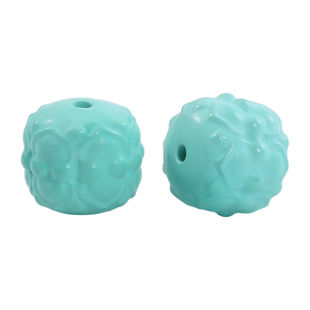 天然菱镁矿仿绿松石并蒂莲散珠配件高瓷diy文玩手串圆珠隔珠配饰