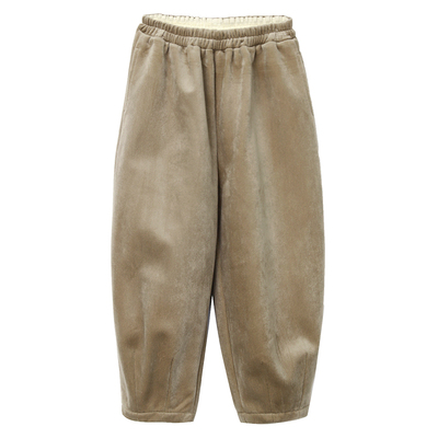 知了童装宽松休闲长裤加厚复合绒