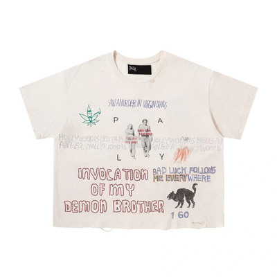 PlayHollywood手绘烫钻美式短袖