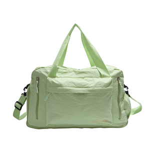 绿色女士外出旅行包时尚大容量多功能可扩展轻便高颜值韩式斜挎包