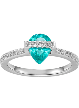 巨美水滴形仿真钻帕拉伊巴戒指女