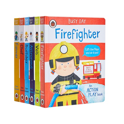 Busy Day 小瓢虫职业认知系列6册 低幼启蒙翻翻书 早教幼教童书 Ladybird 儿童读物 英文原版 进口图书 2-5岁