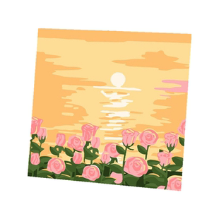 DIY数字油画玫瑰花卉郁金香填色风景治愈简约现代 客厅装饰手工绘