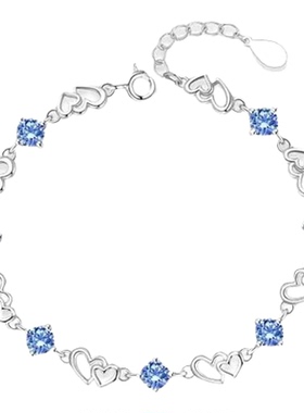 金店同款S925纯银心心相印手链